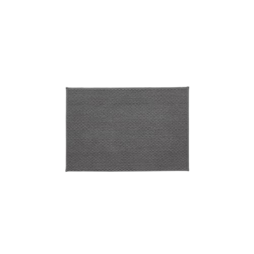TYUU Bathroom Rugs Non Slip Washable, Super Absorbent Thin Bath Mat Quick Dry Low Pile Bathroom Rug, Dark Grey 24"x36" - color: Dark Grey, size: 2' X 3' (Rectangular)