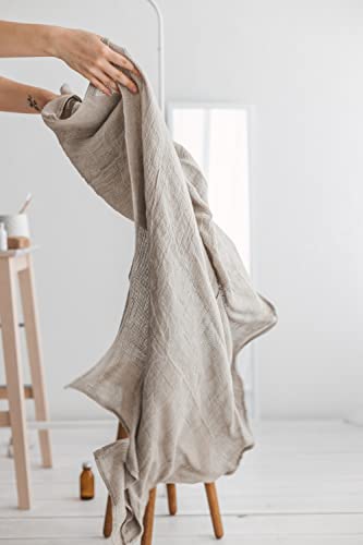 Open Weave Exfoliating Bath Towel - Natural 100% Linen Flax - Quick Dry Hair Towel Wrap for Women - Thin Lightweight Bath Towel 30x54-Inch - size: 30x54 Inch Bath Towel