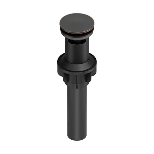 Bathroom Faucet Oil Rubbed Bronze, Bathfinesse Faucet for Bathroom Sink 1 Hole One Handle Deck Mount Veseel Sink Bowl with Pop-up Drain Stopper and Supply Hoses - color: Oil Rubbed Bronze, size: Tall with Drain Assembly