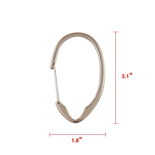 Shower Hooks - Shower Curtain Rings for Bathroom - Rust Proof Shower Curtain Hooks for Shower Curtain or Liner - Set of 12, Brushed Nickel - color: Brushed Nickel