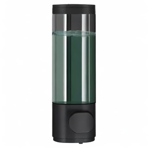 Pollock Shampoo and Conditioner Dispenser Wall Mounted | Shower Soap Dispenser 2 Chamber No Drill, Shampoo Dispenser for Shower, Body Wash Dispenser for Bathroom, Large Capacity - color: Black 1 Chamber