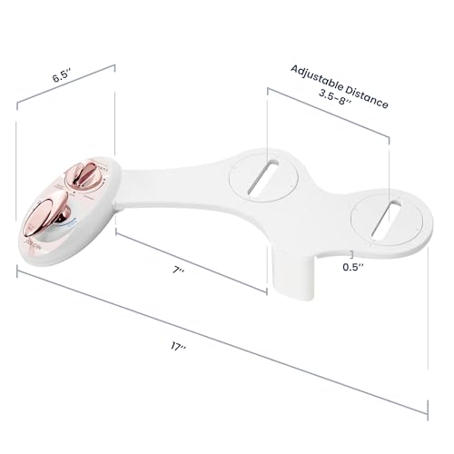 LUXE Bidet NEO 320 - Warm Water Bidet Attachment for Toilet Seat, Rose Gold | Non-Electric, Warm Water, Dual Nozzle, Self-Cleaning, Adjustable Water Pressure, Rear & Feminine Wash - color: Rose Gold
