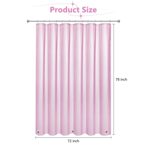 Seenus Dreamy Pink Glitter PEVA Shower Curtain Extra Long 78 Length, Waterproof Plastic Sparkle Shower Curtain Liner with 3 Large Magnets, 72x78 Inch Shimmery Rose Pink Bathroom Shower Curtain - color: Glitter Pink, size: 72"W x 78"L (Pack of 1)