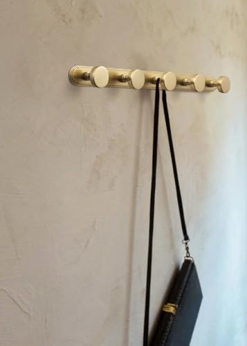 Goo-Ki 1 Pack Champagne Bronze Coat Rack Wall Mount Heavy Duty, Towel Rack Zinc Alloy Coat Hooks Wall Mounted for Hanging Bag Hat Clothe,6651UBR-H014-5 - color: Champagne Bronze, size: 5 Hooks