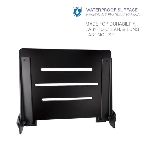 Seachrome 18 inch Silhouette Slimline Folding Wall Mount Shower Bench Seat, Matte Black Seat with Matte Black Frame - color: Matte Black Seat With Matte Black Frame