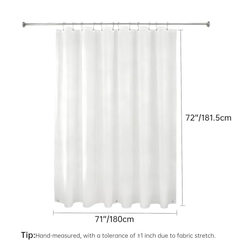 FY&XZH Shower Curtain Liner - Waterproof Fabric Shower Curtain Liner, Machine Washable, Magnetic Weighted Bottom,Soft Cloth Bathroom Shower Liner (White) - size: 72"W x 72"L (Pack of 1)