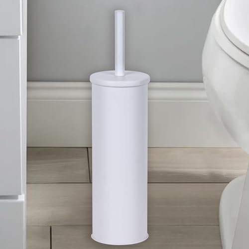 Deep & Sturdy Toilet Bowl Brush with Holder - Durable Scrubbing - Toilet Cleaners - Household Essentials - Bathroom Cleaner - Cleaning Supplies - Household Supplies, Matte White - color: Matte White Reese