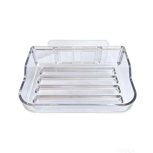 Soap Bar Holder for Shower Wall Mounted, Soap Dish Container Saver Strong Adhesive No Drilling for Bathroom Kitchen Sink, Clear