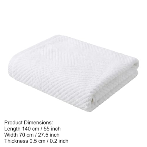 Cotton Bath Towel Set 500 GSM White Waffle Weave Diagonal Ribbed Towels for Bathroom Quick Dry Absorbent Washcloths Hand