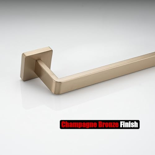 JQK Champagne Bronze Towel Bar, 16 Inch 304 Stainless Steel Thicken 0.8mm Towel Rack Bathroom, Towel Holder Wall Mount, Total Length 18.41 Inch, TB250L16-CB - color: Champagne Bronze, size: 16.41 Inch