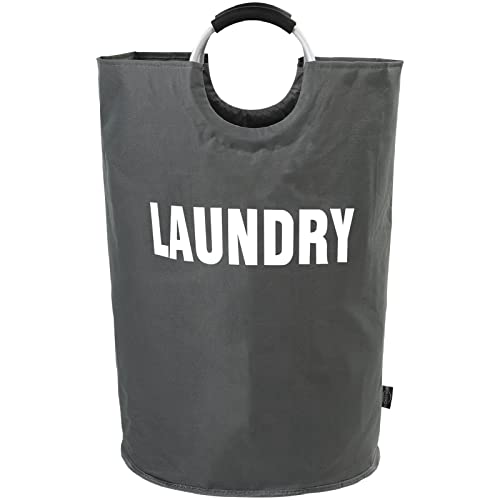 DOKEHOM 160L XX-Large Laundry Basket (7 Colors), Collapsible Laundry Bag, Foldable Laundry Hamper, Folding Washing Bin (Dark Grey, XXL) | Freestanding tall washing bin & foldable laundry bag. Extra large clothes storage basket with durable sturdy handles