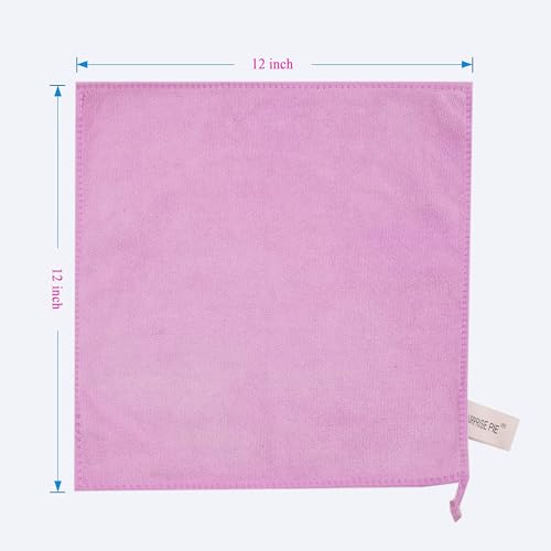 Premium Microfiber Cleaning Cloths, Ultra Absorbent Lint-Free Reusable Towels for Kitchen, Glass, Countertops, Stainless Steel & Household Cleaning, 400 GSM, 12" x 12" - color: Purple