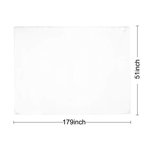 Barossa Design Fabric Snap-in Replacement Liner 179" W x 51" H Wrap Around - Hotel Style Removable Liner with Magnets for Clawfoot Tub, Machine Washable & Water Repellent - White, 179x51 - color: White, size: 179"W x 51"L (Pack of 1)