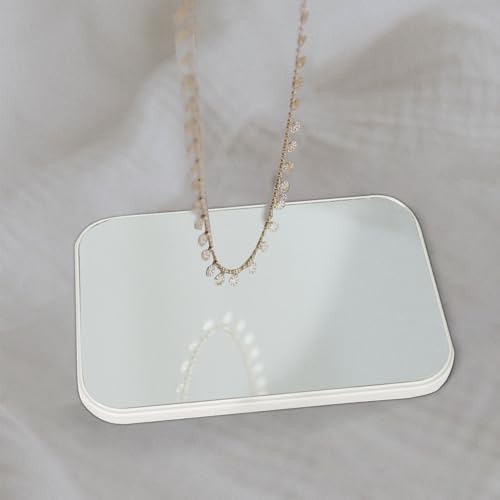 2Pcs Table Desk Vanity 8-Inch Makeup Mirror, Simple Portable Travel Mirror with Stand, Standing and Wall Hanging Dual-use White - color: 2pcs-white
