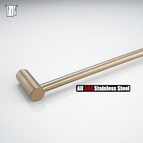 JQK Towel Bar Champagne Bronze, 26.5 Inch 304 Stainless Steel Thicken 0.8mm 2 Pieces Towel Rack Bathroom Wall Mount, Useable Length 24 Inch, TB610L24-CB - color: Champagne Bronze, size: 26.5 Inch
