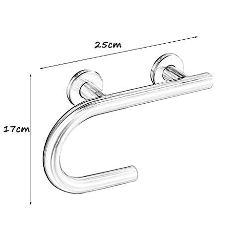 Grab Bars Handle Safety Support Hand Rails, Toilet Paper Holder Grab Bars for Bathroom,Stainless Steel Non Slip Safety Barrier,Restroom Bathroom Shower Living Assist for Free Standing Elderly Disabled