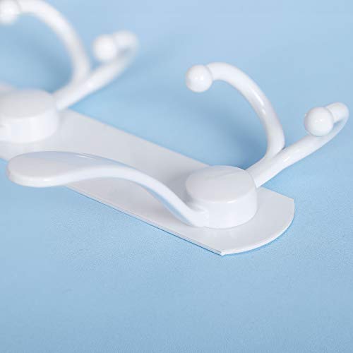 WEBI Coat Rack Wall Mount,Coat Hooks Wall Mount,Coat Hanger Wall,Wall Coat Rack,Hook Rack Rail,5 Triple Hooks for Hanging Coats,Jacket,Clothes,White,2 Packs - color: White, size: 2 Pack