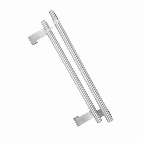 Stainless Steel Retractable Towel Rack – NoDrill Hanging Single Bar, 34cm, Fits Doors <1.9cm Thick (40cm Retractable Double Pole) - size: 40cm retractable double pole