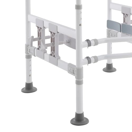 Toilet Safety Rails for Seniors Toilet Safety Frame with with 4 Clamps Adjustable Height & Width 330lb Toilet Handles for Elderly and Disabled Fit Any Toilet (Grey) - color: Grey