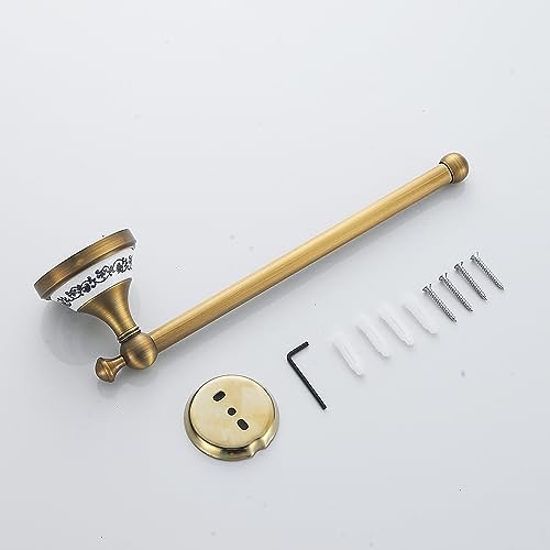 Hand Towel Bar for Bathroom Antique Bronze Brass, Rustproof Wall Mounted Towel Rack Hanger Bathroom Hardware Accessories Towel Holder,Porcelain Design - color: Towel Holder