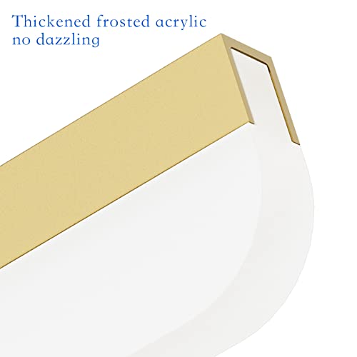 Ralbay 48" Gold Vanity Lights 48W Frosted Aluminum Modern LED Gold Bathroom Vanity Light Fixtures Over Long Mirror Modern Gold Bath Lighting 6000K White Light - color: Gold, size: 48 inch