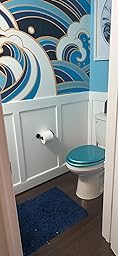 Elongated Toilet Seat Wood Toilet Seat Prevent Shifting with Zinc Alloy Hinges American Standard Size Toilet Seat Easy to Install also Easy to Clean(Elongated,Sparkling Sapphire Blue) - color: Sapphire Blue, size: Elongated