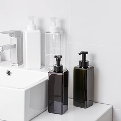 Foaming Soap Dispenser, 34oz Plastic Refillable Pump Bottle, 2 Pack, Amber | Hand Dispenser for Liquid Soap, Shampoo & Body Wash – Saves Soap with Rich Foam, Reusable, Easy to Refill, BPA-Free - color: Amber, size: 33 oz (2 Pack)