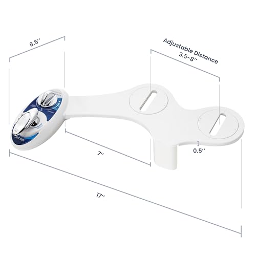 LUXE Bidet NEO 320 - Warm Water Bidet Attachment for Toilet Seat, Blue | Non-Electric, Warm Water, Dual Nozzle, Self-Cleaning, Adjustable Water Pressure, Rear & Feminine Wash - color: Blue