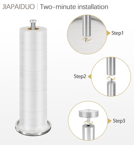 Toilet Paper Holder Stand with Reserve Function, Brushed Nickel Toilet Roll Holder Free Standing, Toilets Paper Storage Stand for 5 Rolls of Toilets Papers,Modern Design - color: Brush Nickel