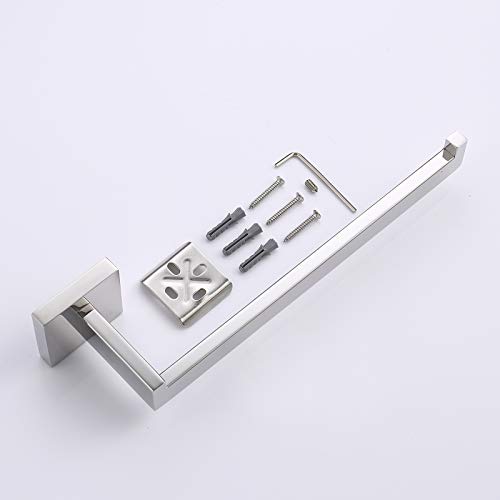 TASTOS Premium Stainless Steel Hand Towel Holder, Square Hand Towel Ring Heavy Duty Wall Mounted Modern Hand Towel Bar for Bathroom Kitchen, Polished Chrome - color: Polished Chrome