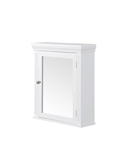 Teamson Home Stratford Floor Cabinet, White, Single-Door | Removable, Freestanding, Wooden, Chrome Knobs - color: White, style: Traditional