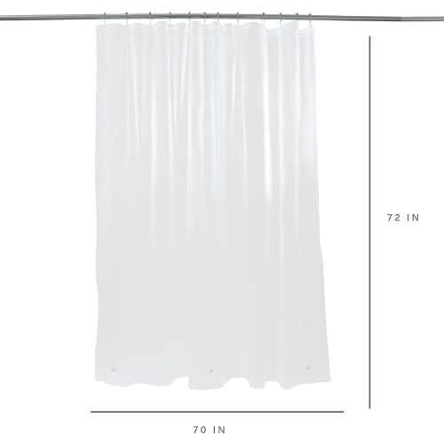 Bath Bliss Heavy Duty Shower Curtain Liner, 3 Magnet Hem, White - color: White
