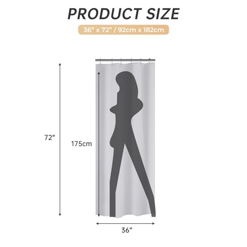 AmazerBath Stall Shower Curtain 36x72, Heavy Duty Plastic, Grey with 2 Weighted Stones and 6 Grommet Holes - color: Grey, size: 36"W x 72"L (Pack of 1)