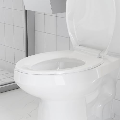 Toilet Seat, Elongated Toilet Seat with Quick-Release And Quick-Attach, Plastic Toilet Seat with Soft Close, Never Loosen, Easy Install and clean - White - color: White, size: Elongated