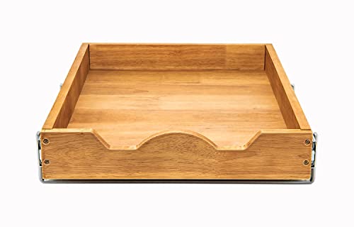 DINDON Pull Out Cabinet Organizer (20" W x 18" D) 1 Tier,Single Tier Oak Wood Under Cabinet Slide Out Shelf Drawer Box… - color: Oak Wood, 1 Tier, size: 20" W x 18" D