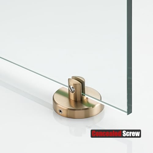 JQK Bathroom Glass Shelf, Tempered Glass Shower Storage 8 by 5 inches, 304 Stainless Steel Champagne Bronze Wall Mount, TGS101L8-CB - color: Champagne Bronze, size: 8 Inch (1 Pack)