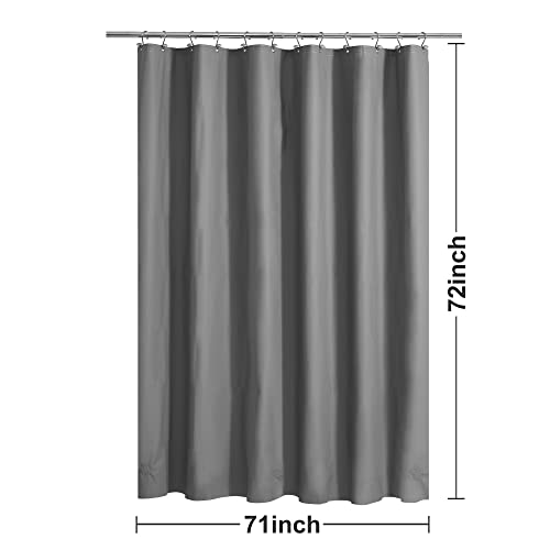 Barossa Design Gray Shower Curtain Liner Standard Size, Dark Gray | Premium PEVA, BPA & PVC Free, No Chemical Smell, Metal Grommets, Lightweight Shower Curtain with 3 Magnets for Bathroom - color: Grey, size: 72"W x 72"L (Pack of 1)