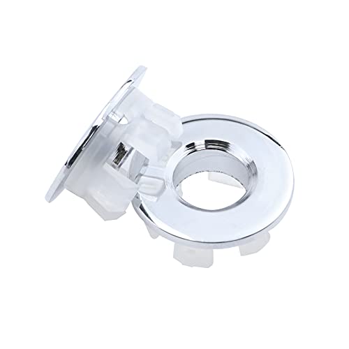 T Tulead Stainless Steel Sink Overflow Covers Silver 3Pcs | Kitchen Bathroom Sink Hole Cover, Decorative Cover, Round Drain Overflow Covers