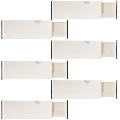 6 Drawer Organizer and Dividers, Organize Silverware and Utensils in Home Kitchen, Divider for Clothes in Bedroom Dresser, Designed to Not Snag Underwear and Bra Fabrics, Bathroom Storage Organizers - size: 4" Tall, 11"-17" Long, 6 Pack