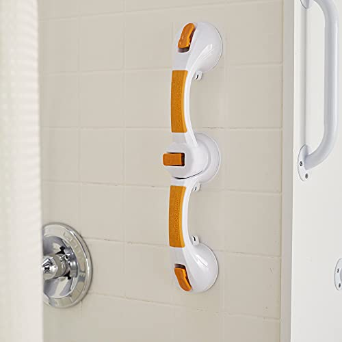 McKesson Plastic Rotating Suction Cup Bathroom Grab Bar, 9.75 in, 3 ct | Rotating Suction-Cup Grab Bar,White / Yellow,Plastic,Not Made with Natural Rubber Latex - size: 19-3/4 Inch Length (3 ct)