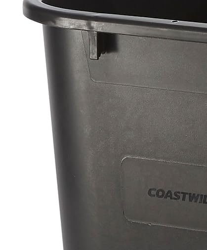 COASTWIDE Professional Indoor Trash Can Without Lid, Black Soft Molded Plastic, 7 Gallon (CW56429) - color: Black, size: 7 Gal., style: 1 Pack