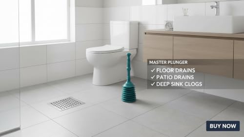 MP200 Sink & Drain Plunger for Kitchen Sinks, Bathroom Sinks, Showers, Bathtubs, and Waste Pipes. Strong Heavy Duty Design with Large Bellows Commercial & Residential Use, Teal