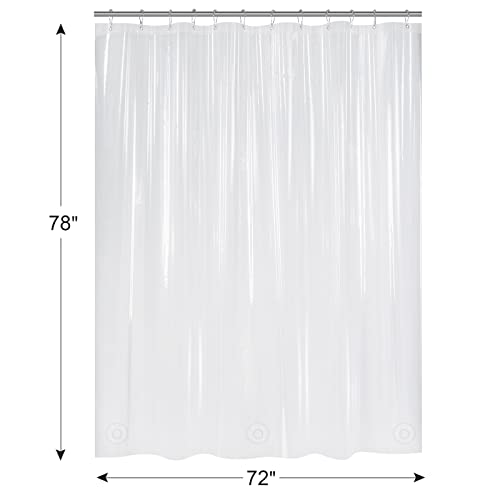 AmazerBath 78 Inch Shower Curtain Liner Clear Plastic, Long Shower Curtain Heavy Duty 8G, Premium PEVA Weighted Shower Curtains for Bathroom with 3 Big Stones and Grommets, 72x78 Inches - color: 8g Clear, size: 72"W x 78"L (Pack of 1)