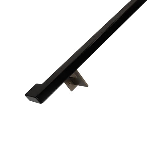 Urban Contemporary Aluminum Complete Handrail Grab Bar Set, Brackets Included, Powder Coated Finish (Bronze/Black, 4 Foot Handrail) - color: Bronze / Black, size: 4 Foot Handrail