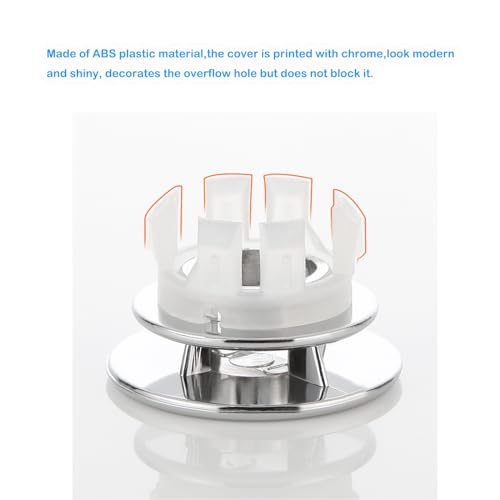 4 Pack Bathroom Basin Sink Round Tidy Trim Chrome Round Overflow Cover Rings Hole Replacement Ceramic Pots for Home,Sink,Bathroom,Kitchen - color: Double Layer