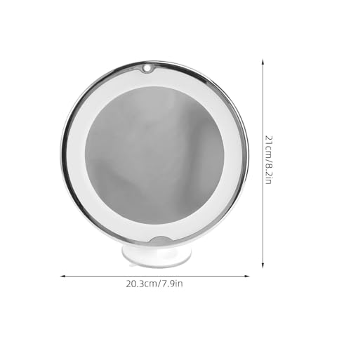 Baluue 7X Magnifying Makeup Mirror with Led, Round 8" Lighted Travel Vanity Tabletop Mirror, Portable Locking Suction Cup and 360° Rotation, Without Battery - size: 8"L x 8"W