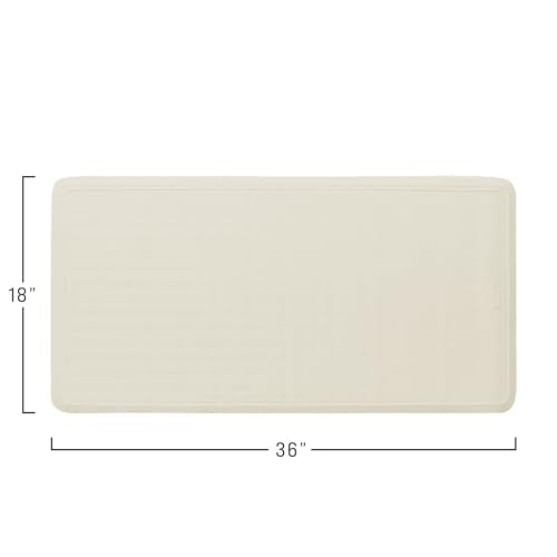 Rubbermaid Commercial Products Bath Tub and Shower Mat, 36-Inch X 18-Inch, White, Extra Long, Machine Washable, Safti-Grip Non-Slip Bathroom Mat with Suction Cups for Home/Hotel/Shower/Bathtub - size: X-Large