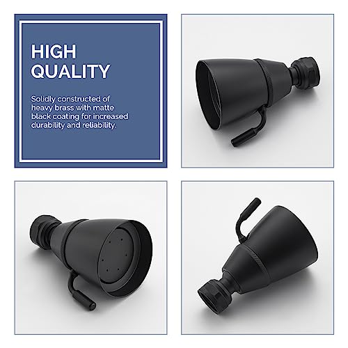Angle Simple High Flow Shower Spray Head Adjustable, G 1/2, Matte Black | Brass, Swivel High Pressure Shower Head, Adjustable Angle and Water Flow, No Flow Restrictor, Easy to Wash Clean - color: Matte Black