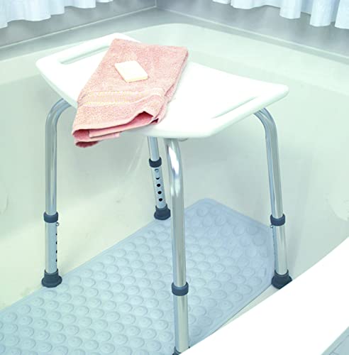 DMI Shower Chair Bath Seat for Tub or Shower Bench for Inside Shower, Made of Non Slip Aluminum with Plastic Seat, No Tools Needed, Adjustable Height, Holds Weight up to 300 Pounds, Bath Bench, White - style: Without Back