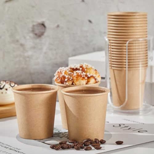 SIUQ 400 Pack 5 oz Kraft Paper Cups, Disposable Bathroom Mouthwash Cups | Small Espresso Cups 5 Ounce, Hot/Cold Beverage Drinking Cup for Parties, Bathroom, Home, Store, Travel, Events (Brown) - style: 5oz-400pack
